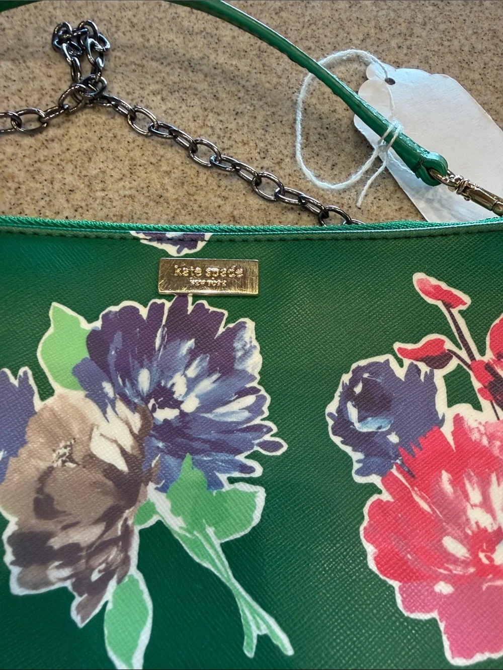 Kate Spade Green Floral Crossbody Bag/handbag